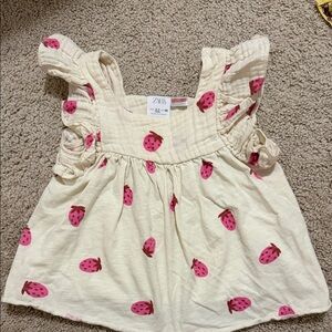 Zara Kids Blouse with Pink Strawberry Print